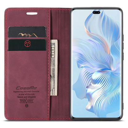 CASEME 013 Series For Honor 80 Pro 5G Case Leather Phone Cover Card Slots Stand Flip