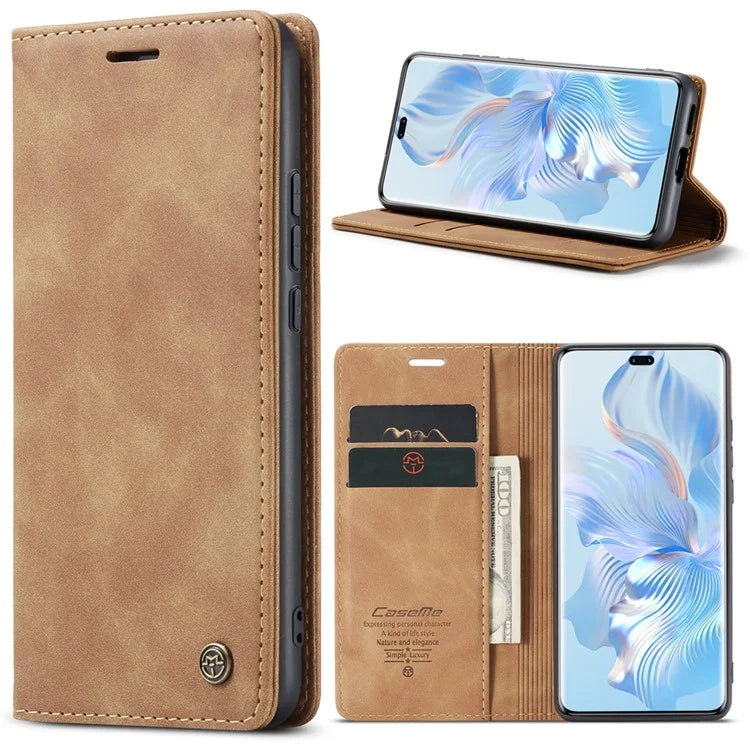 CASEME 013 Series For Honor 80 Pro 5G Case Leather Phone Cover Card Slots Stand Flip