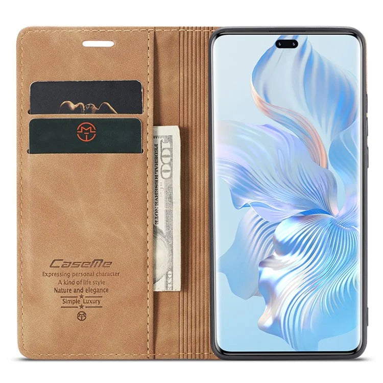 CASEME 013 Series For Honor 80 Pro 5G Case Leather Phone Cover Card Slots Stand Flip