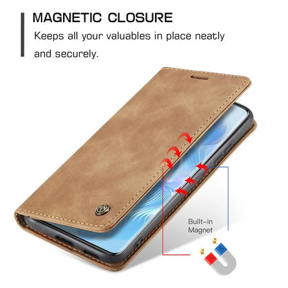 CASEME 013 Series For Honor 80 Pro 5G Case Leather Phone Cover Card Slots Stand Flip