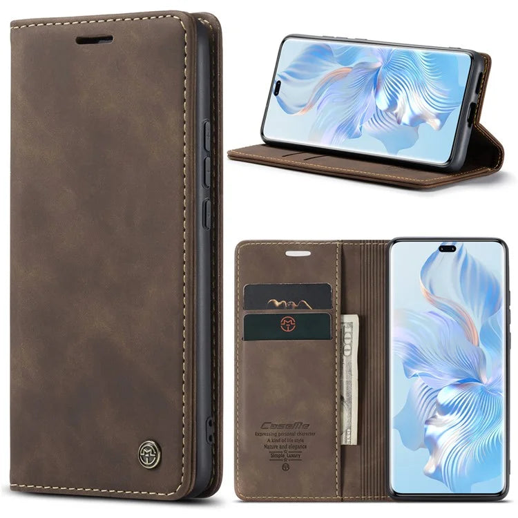CASEME 013 Series For Honor 80 Pro 5G Case Leather Phone Cover Card Slots Stand Flip
