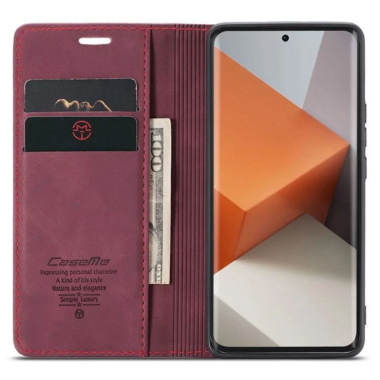 CASEME 013 Series For Xiaomi Redmi Note 13 Pro+ 5G Case Wallet Stand Flip Leather Phone Cover