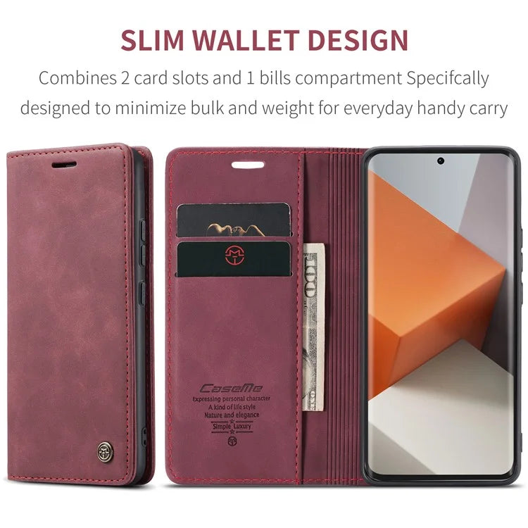 CASEME 013 Series For Xiaomi Redmi Note 13 Pro+ 5G Case Wallet Stand Flip Leather Phone Cover