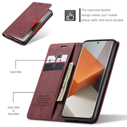 CASEME 013 Series For Xiaomi Redmi Note 13 Pro+ 5G Case Wallet Stand Flip Leather Phone Cover