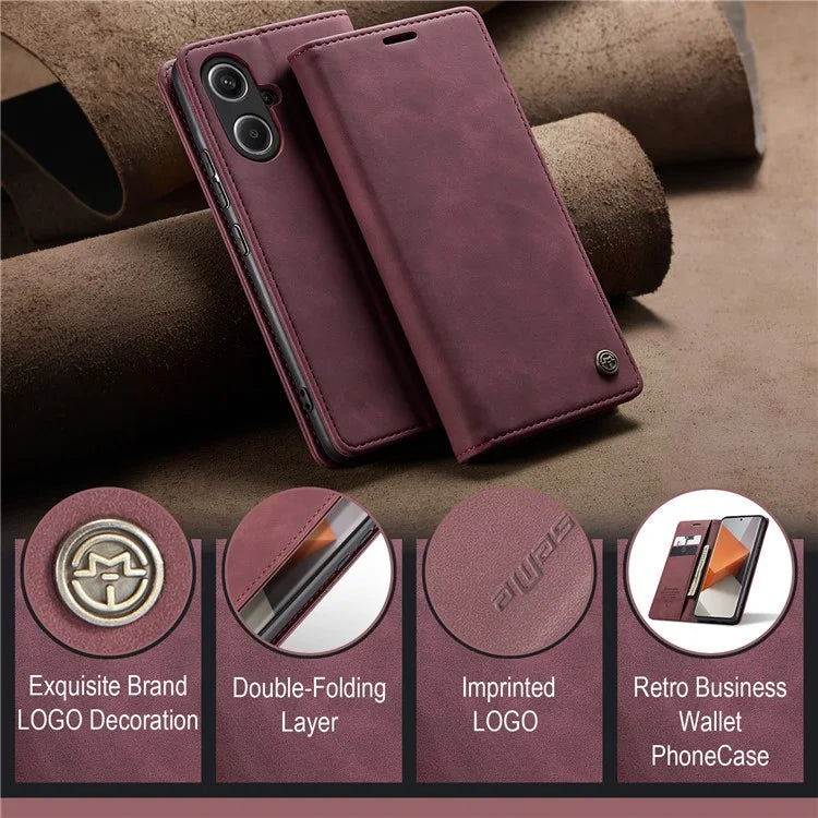 CASEME 013 Series For Xiaomi Redmi Note 13 Pro+ 5G Case Wallet Stand Flip Leather Phone Cover