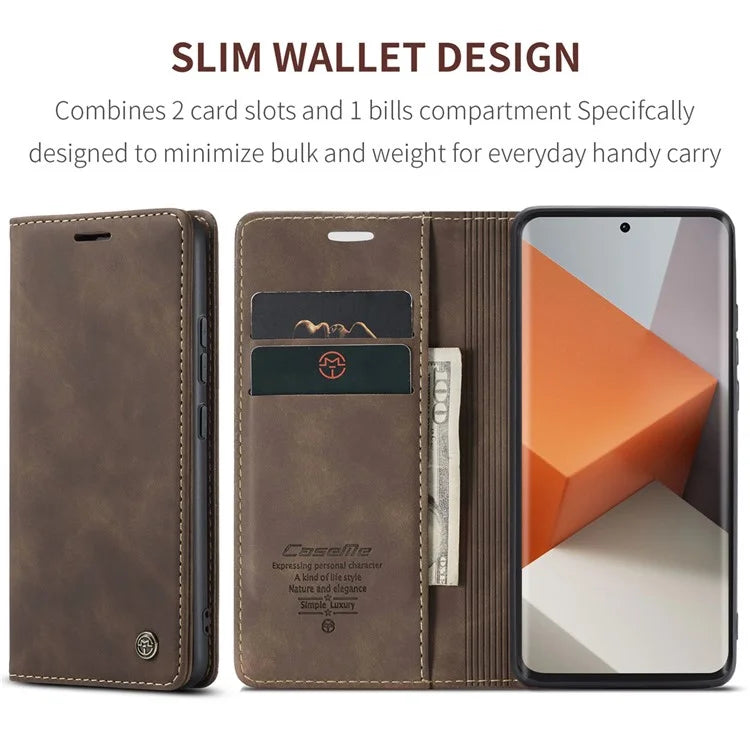 CASEME 013 Series For Xiaomi Redmi Note 13 Pro+ 5G Case Wallet Stand Flip Leather Phone Cover