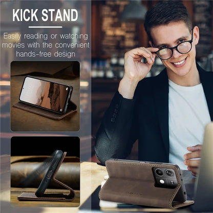 CASEME 013 Series For Xiaomi Redmi Note 13 5G Stand Case Shockproof Leather Phone Cover