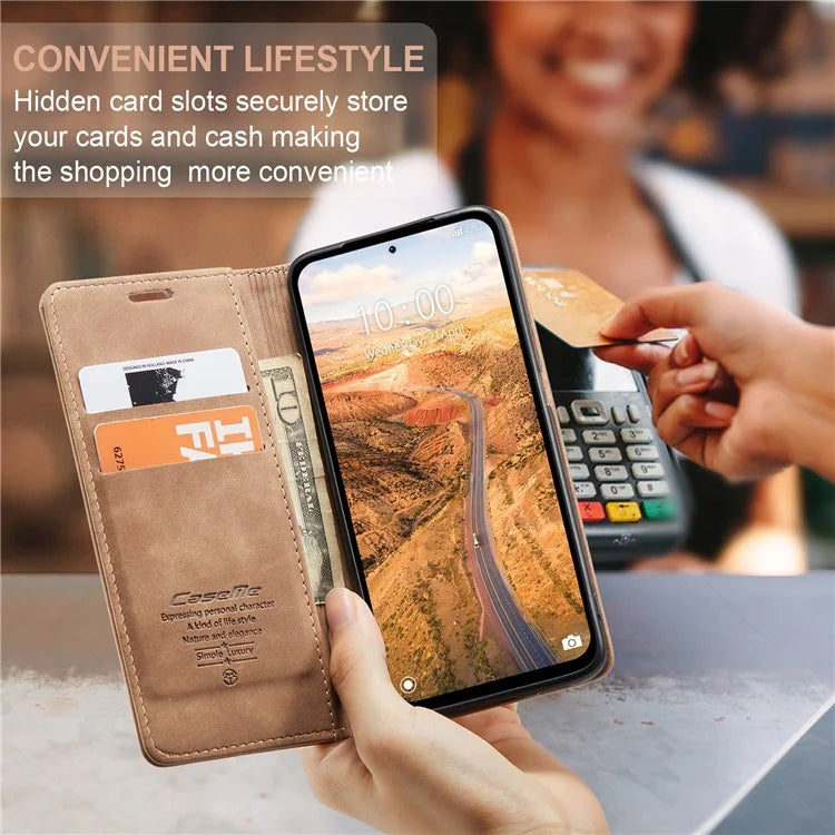 CASEME 013 Series For Xiaomi Redmi Note 13 5G Stand Case Shockproof Leather Phone Cover