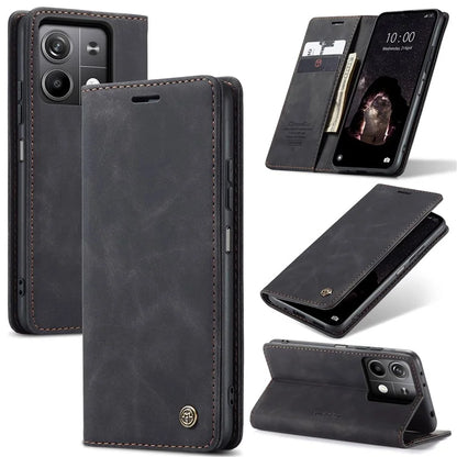 CASEME 013 Series For Xiaomi Redmi Note 13 5G Stand Case Shockproof Leather Phone Cover