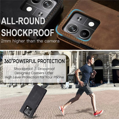 CASEME 013 Series For Xiaomi Redmi Note 13 5G Stand Case Shockproof Leather Phone Cover