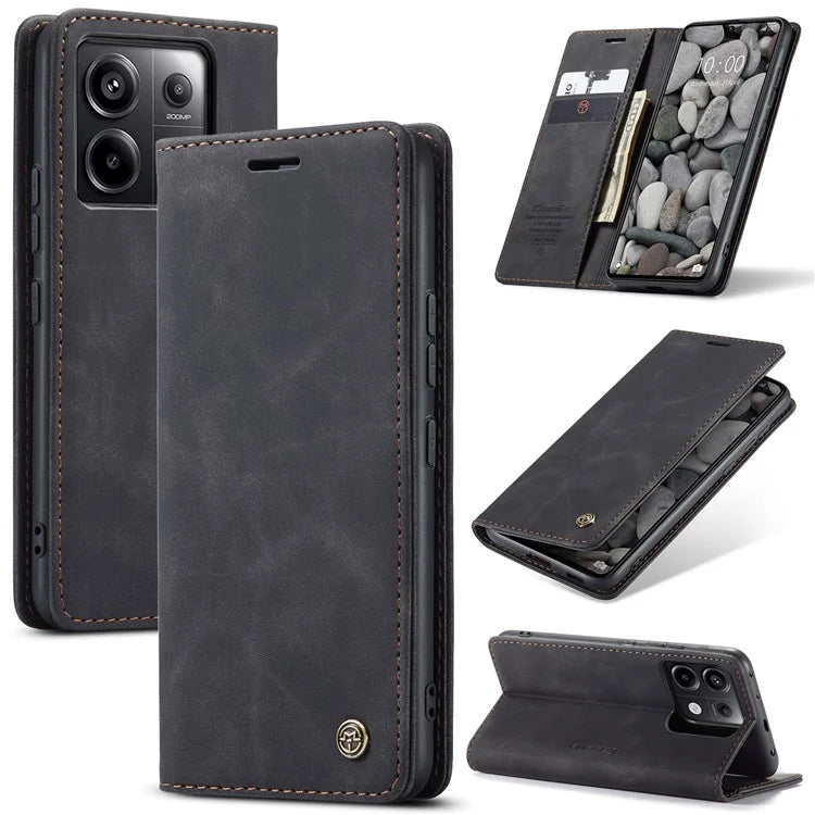 CASEME 013 Series For Xiaomi Redmi Note 13 Pro 5G / Poco X6 5G Case Leather Folio Wallet Phone Cover