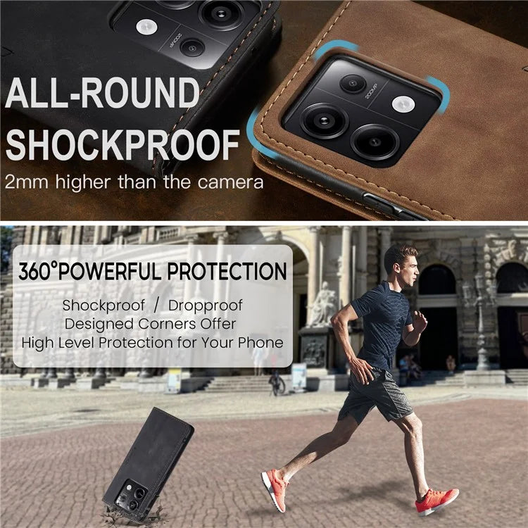 CASEME 013 Series For Xiaomi Redmi Note 13 Pro 5G / Poco X6 5G Case Leather Folio Wallet Phone Cover