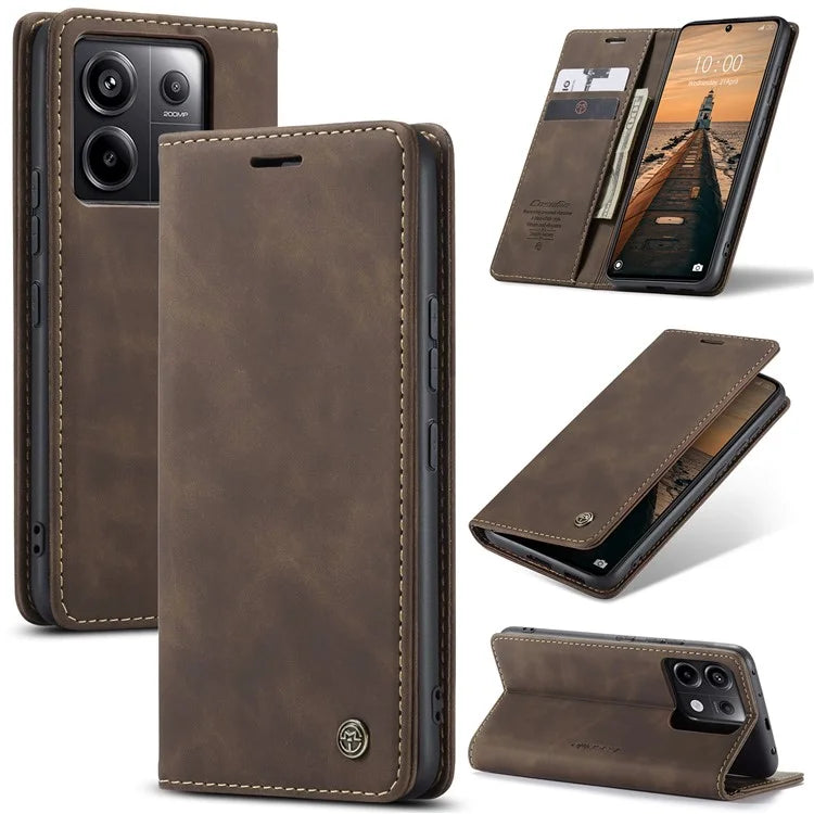 CASEME 013 Series For Xiaomi Redmi Note 13 Pro 5G / Poco X6 5G Case Leather Folio Wallet Phone Cover