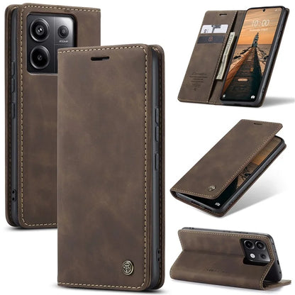 CASEME 013 Series For Xiaomi Redmi Note 13 Pro 5G / Poco X6 5G Case Leather Folio Wallet Phone Cover