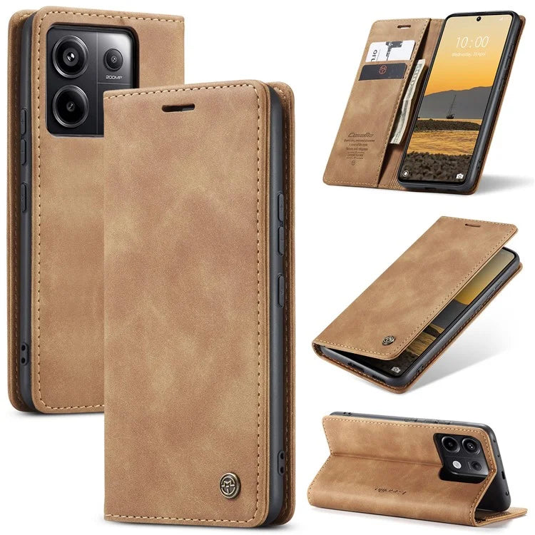 CASEME 013 Series For Xiaomi Redmi Note 13 Pro 5G / Poco X6 5G Case Leather Folio Wallet Phone Cover