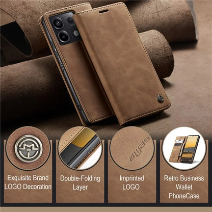 CASEME 013 Series For Xiaomi Redmi Note 13 Pro 5G / Poco X6 5G Case Leather Folio Wallet Phone Cover