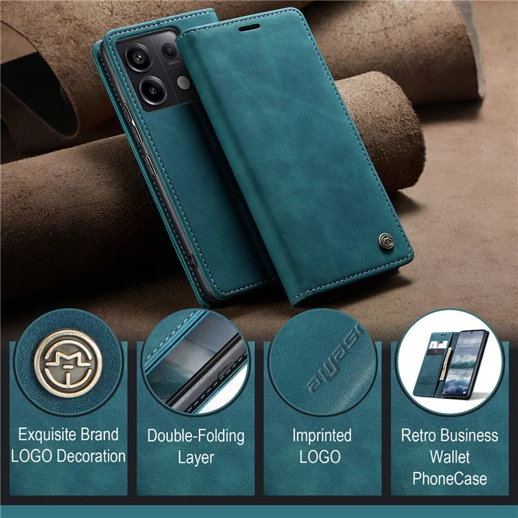 CASEME 013 Series For Xiaomi Redmi Note 13 Pro 5G / Poco X6 5G Case Leather Folio Wallet Phone Cover