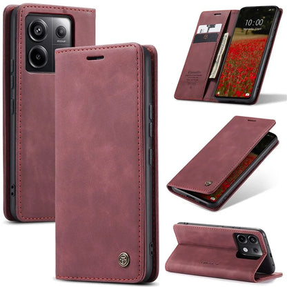 CASEME 013 Series For Xiaomi Redmi Note 13 Pro 5G / Poco X6 5G Case Leather Folio Wallet Phone Cover