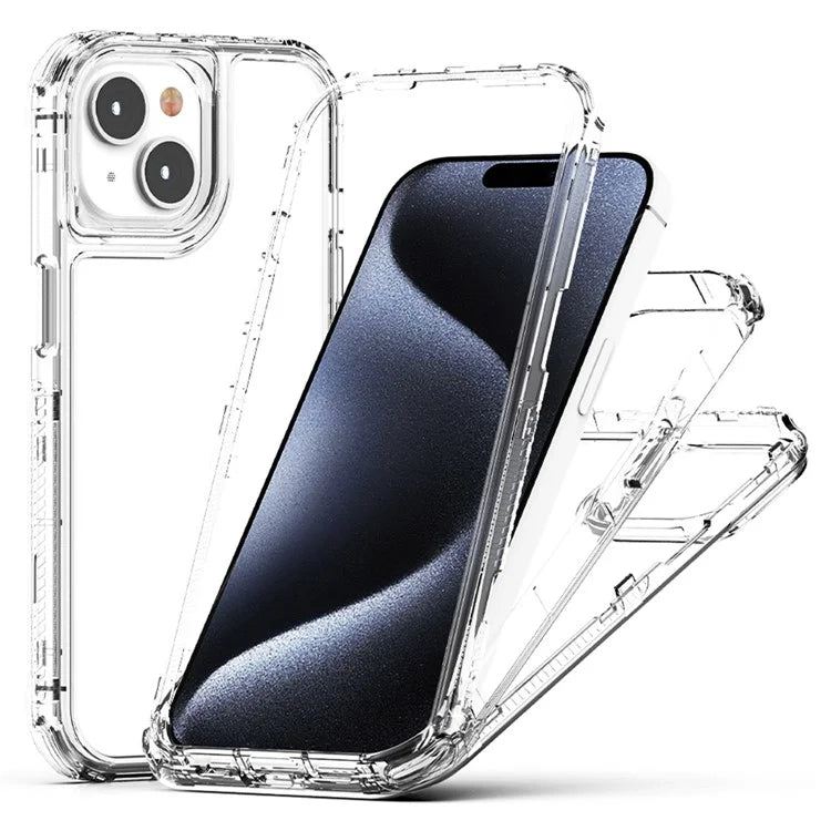 For iPhone 15 Clear Case Drop Protection TPU+PC+Acrylic Hybrid Phone Cover