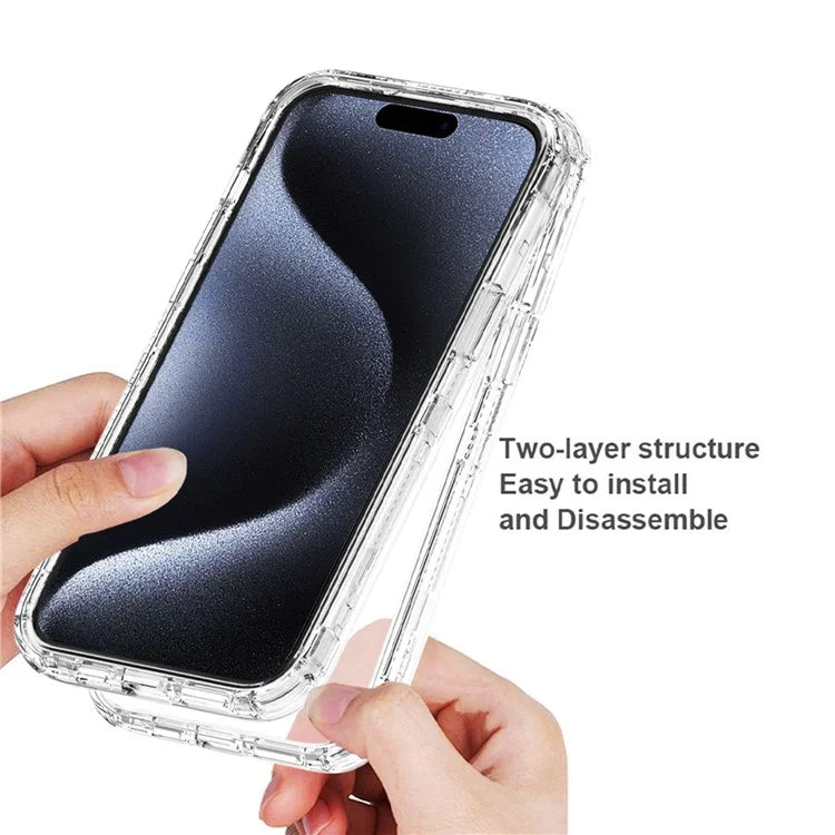 For iPhone 15 Clear Case Drop Protection TPU+PC+Acrylic Hybrid Phone Cover