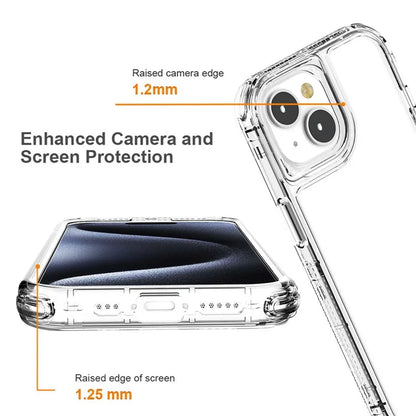 For iPhone 15 Clear Case Drop Protection TPU+PC+Acrylic Hybrid Phone Cover
