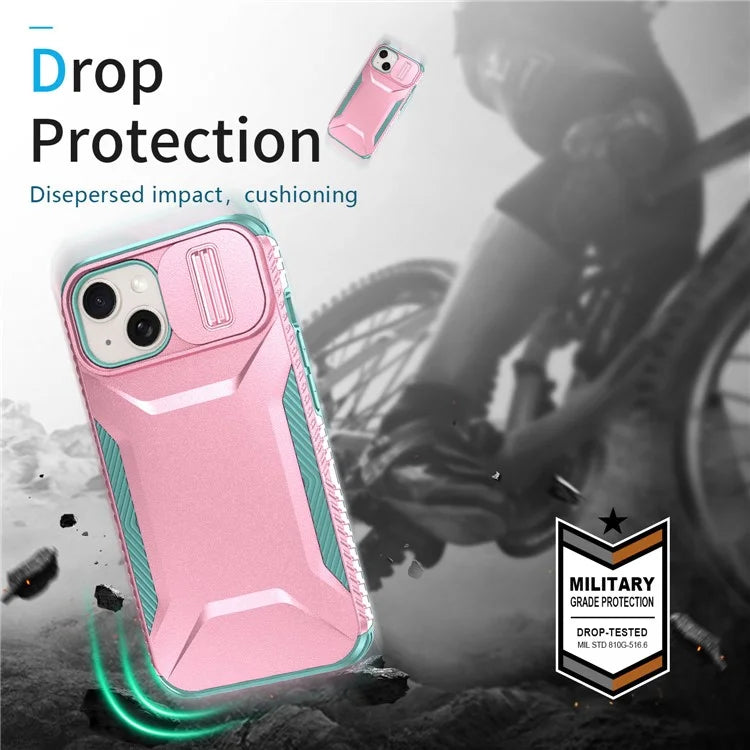 For iPhone 15 Case TPU+PC Phone Cover Upgraded Lens Protection