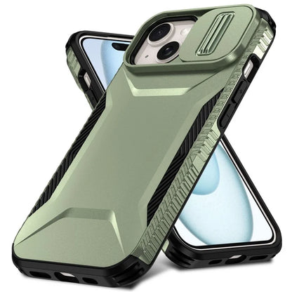 For iPhone 15 Plus Case TPU+PC Non-Slip Side Edge Phone Cover with Lens Lid