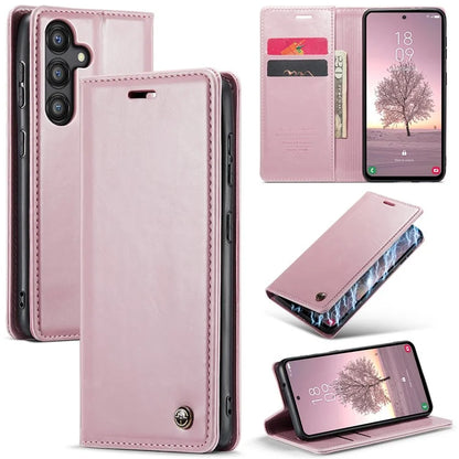 CASEME 003 Series For Samsung Galaxy A35 5G Case Retro Style Waxy Leather Phone Cover Stand Flip