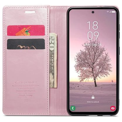 CASEME 003 Series For Samsung Galaxy A35 5G Case Retro Style Waxy Leather Phone Cover Stand Flip