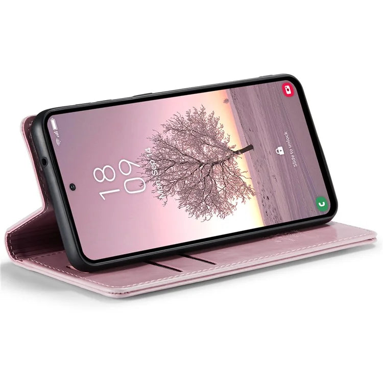CASEME 003 Series For Samsung Galaxy A35 5G Case Retro Style Waxy Leather Phone Cover Stand Flip