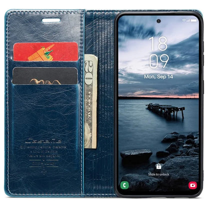 CASEME 003 Series For Samsung Galaxy A35 5G Case Retro Style Waxy Leather Phone Cover Stand Flip