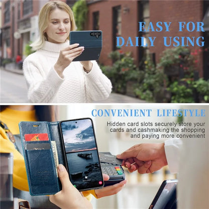 CASEME 003 Series For Samsung Galaxy A35 5G Case Retro Style Waxy Leather Phone Cover Stand Flip
