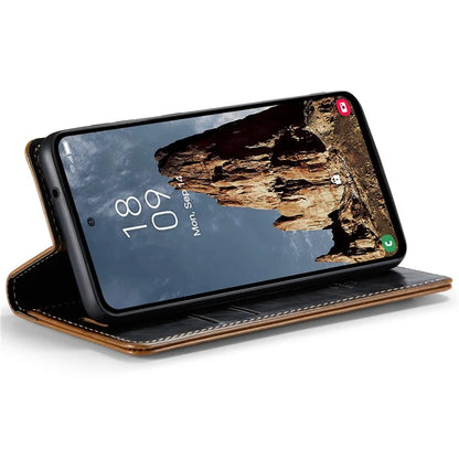 CASEME 003 Series For Samsung Galaxy A35 5G Case Retro Style Waxy Leather Phone Cover Stand Flip