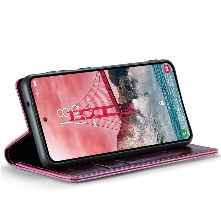 CASEME 003 Series For Samsung Galaxy A55 5G Leather Case Stand Retro Phone Cover