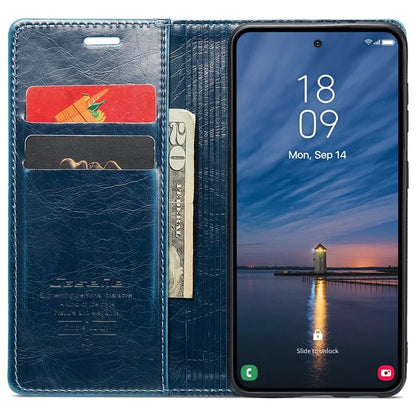 CASEME 003 Series For Samsung Galaxy A55 5G Leather Case Stand Retro Phone Cover