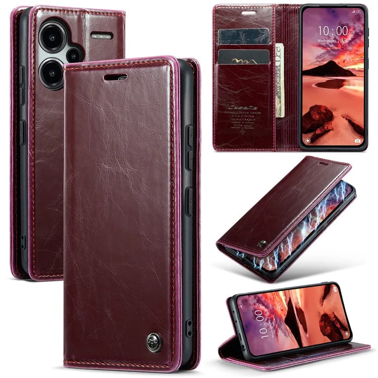 CASEME 003 Series For Xiaomi Redmi Note 13 Pro+ 5G Case Retro Style Waxy Leather Phone Cover