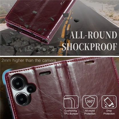 CASEME 003 Series For Xiaomi Redmi Note 13 Pro+ 5G Case Retro Style Waxy Leather Phone Cover