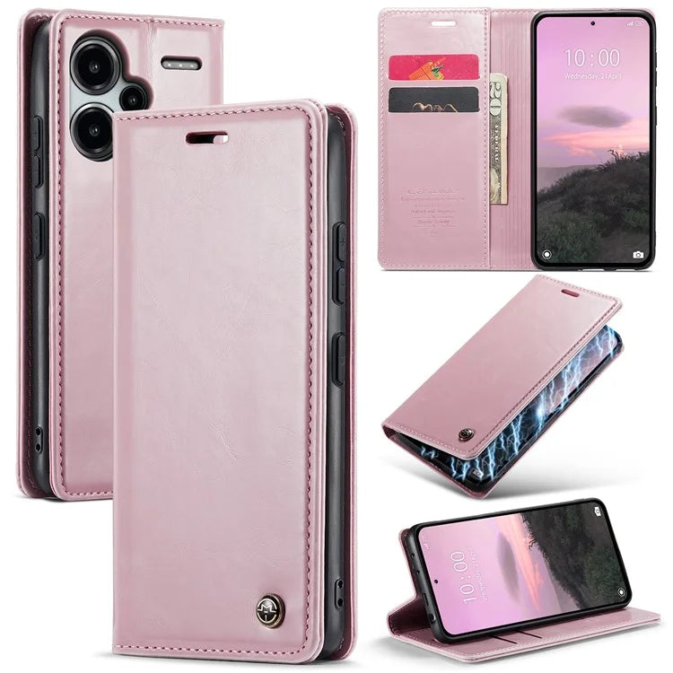 CASEME 003 Series For Xiaomi Redmi Note 13 Pro+ 5G Case Retro Style Waxy Leather Phone Cover