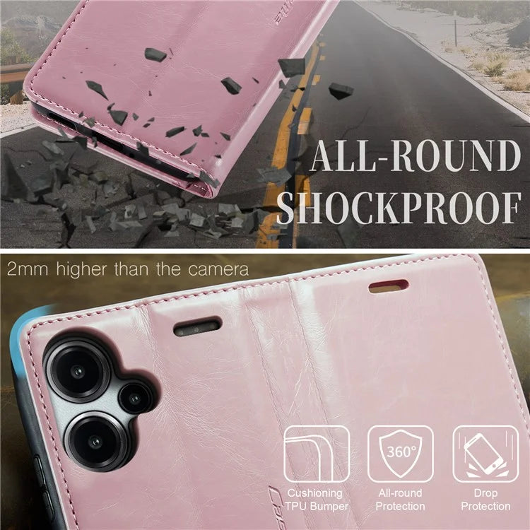 CASEME 003 Series For Xiaomi Redmi Note 13 Pro+ 5G Case Retro Style Waxy Leather Phone Cover