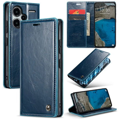 CASEME 003 Series For Xiaomi Redmi Note 13 Pro+ 5G Case Retro Style Waxy Leather Phone Cover