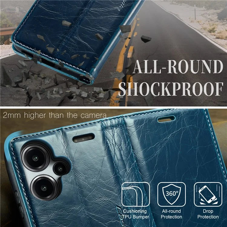 CASEME 003 Series For Xiaomi Redmi Note 13 Pro+ 5G Case Retro Style Waxy Leather Phone Cover