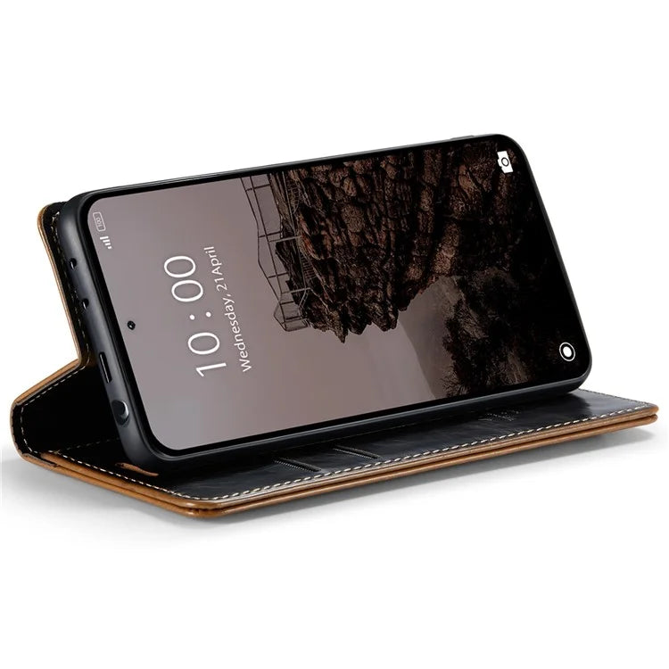 CASEME 003 Series For Xiaomi Redmi Note 13 Pro+ 5G Case Retro Style Waxy Leather Phone Cover