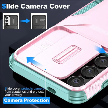 For Samsung Galaxy S24 Case Slide Lens Cover TPU+PC Phone Shell