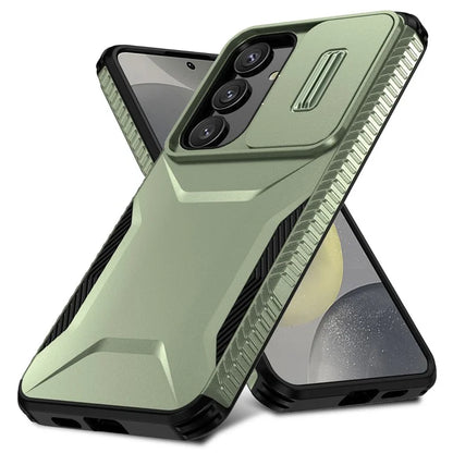 For Samsung Galaxy S24 Case Slide Lens Cover TPU+PC Phone Shell
