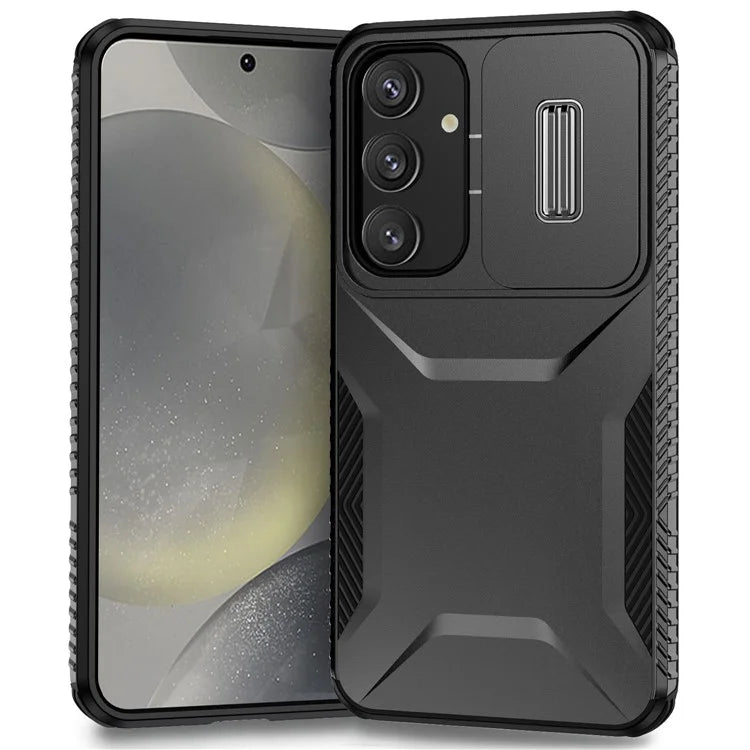 For Samsung Galaxy S24 Case Slide Lens Cover TPU+PC Phone Shell