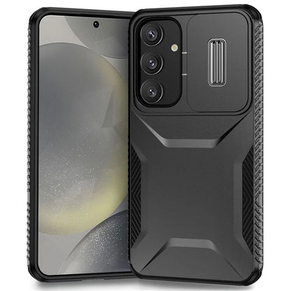 For Samsung Galaxy S24 Case Slide Lens Cover TPU+PC Phone Shell