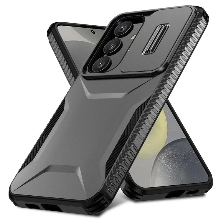 For Samsung Galaxy S24 Case Slide Lens Cover TPU+PC Phone Shell