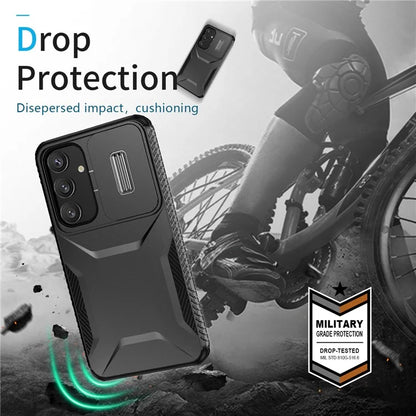 For Samsung Galaxy S24 Case Slide Lens Cover TPU+PC Phone Shell