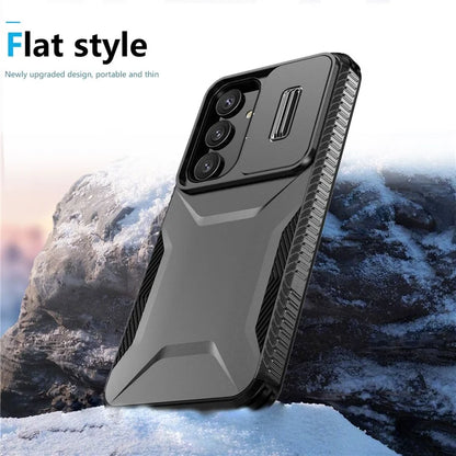 For Samsung Galaxy S24 Case Slide Lens Cover TPU+PC Phone Shell