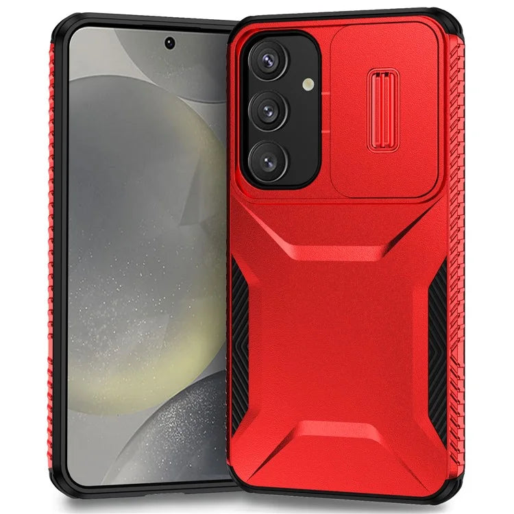 For Samsung Galaxy S24 Case Slide Lens Cover TPU+PC Phone Shell